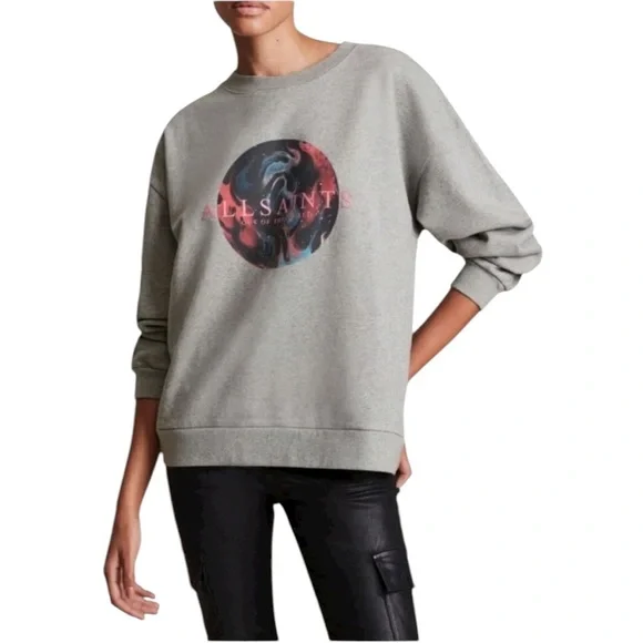 All Saints Gray Sweatshirt small - Picture 2 of 10